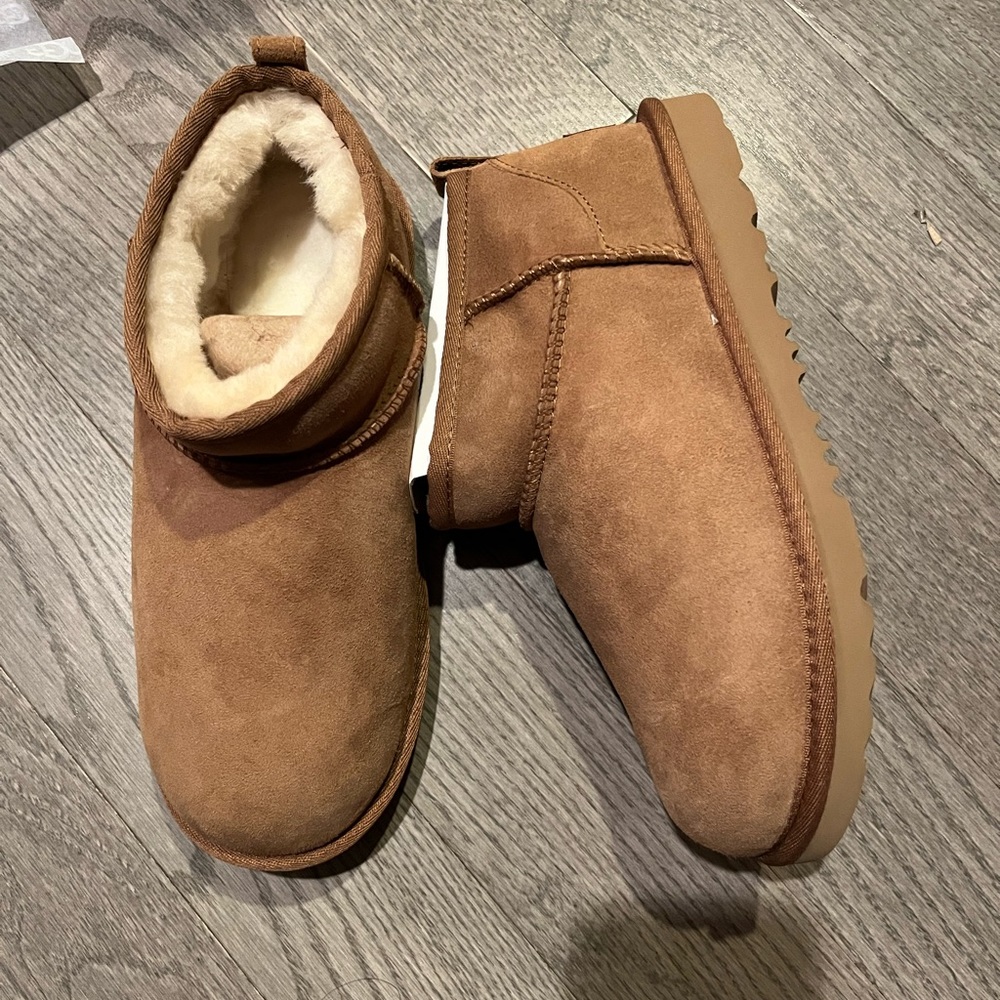 UGG Classic ultra mini boots wool boot +1.5 is womens size chestnut K/1130750K - Picture 13 of 16